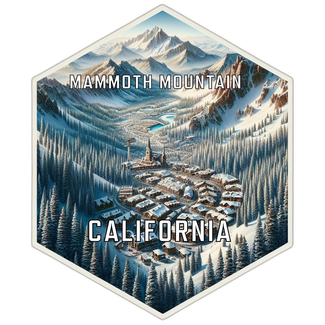 Mammoth Mountain California Souvenir Travel Destination Die Cut Hexagon Fridge Magnet Image 1