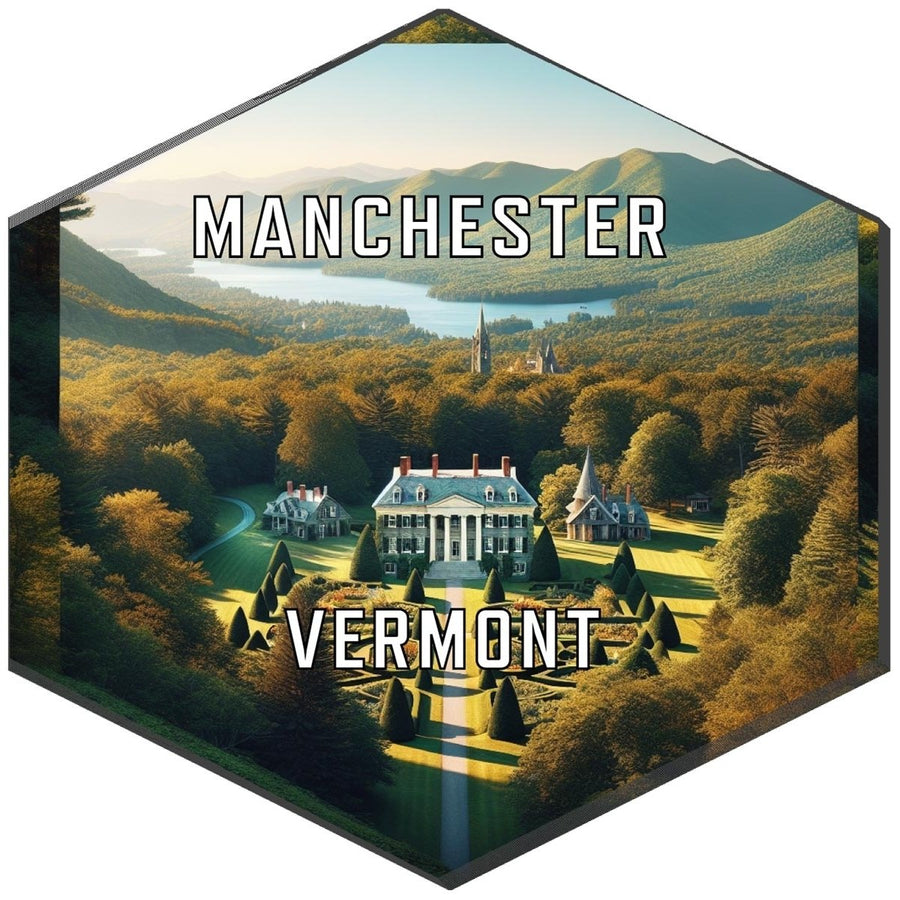 Manchester Vermont Souvenir Travel Destination Die Cut Hexagon Fridge Magnet Image 1