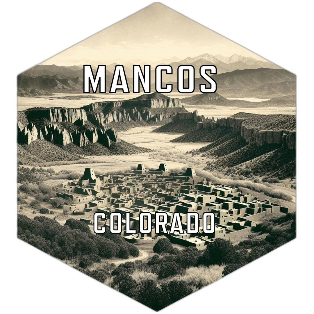 Mancos Colorado Souvenir Travel Destination Die Cut Hexagon Fridge Magnet Image 1