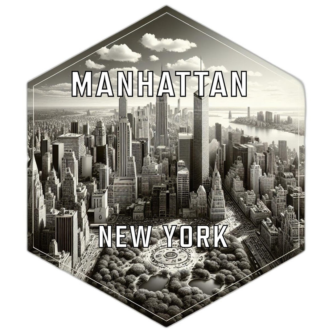 Manhattan York Souvenir Travel Destination Die Cut Hexagon Fridge Magnet Image 1