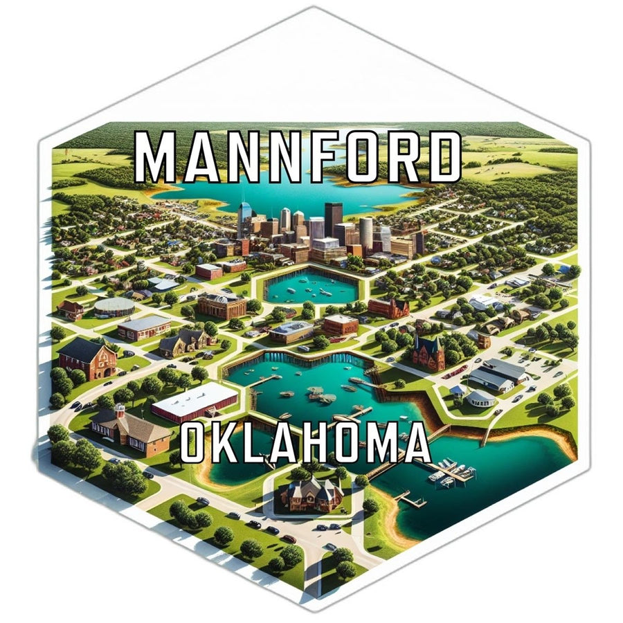 Mannford Oklahoma Souvenir Travel Destination Die Cut Hexagon Fridge Magnet Image 1