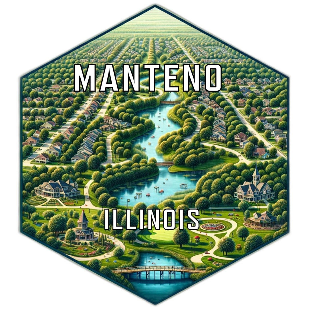 Manteno Illinois Souvenir Travel Destination Die Cut Hexagon Fridge Magnet Image 1