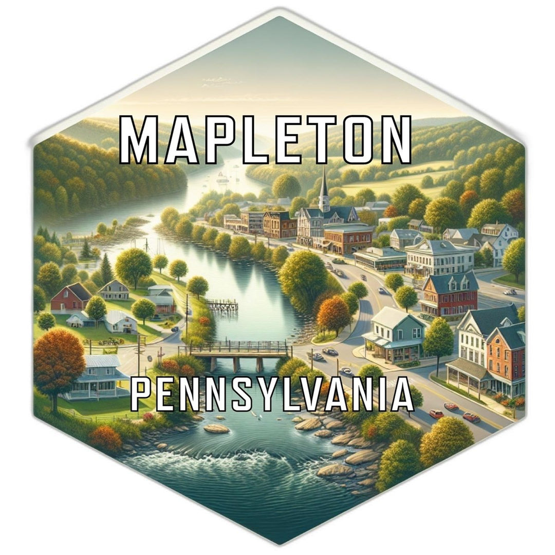 Mapleton Pennsylvania Souvenir Travel Destination Die Cut Hexagon Fridge Magnet Image 1