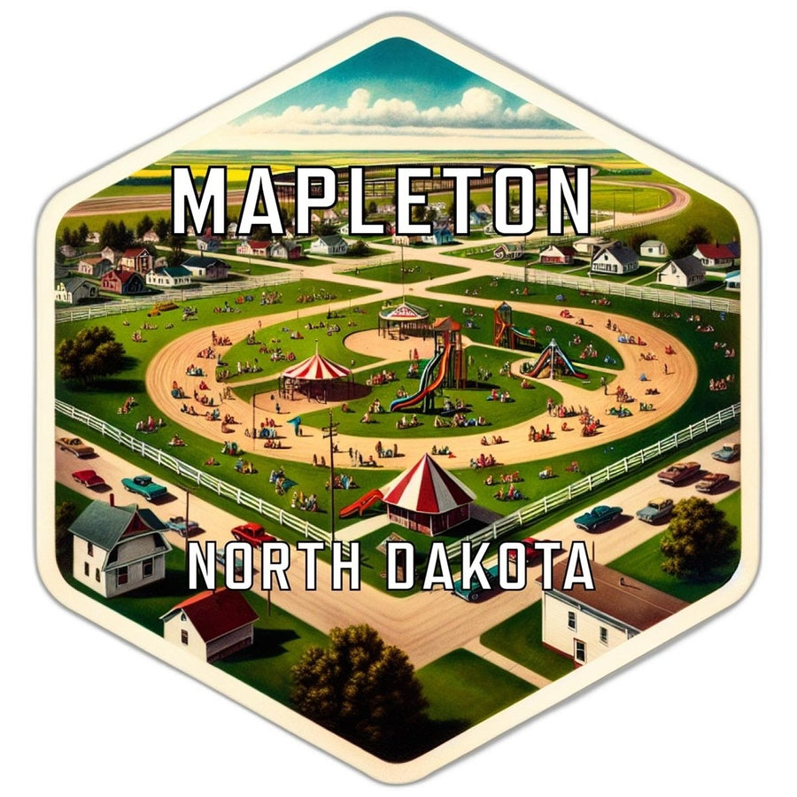 Mapleton North Dakota Souvenir Travel Destination Die Cut Hexagon Fridge Magnet Image 1