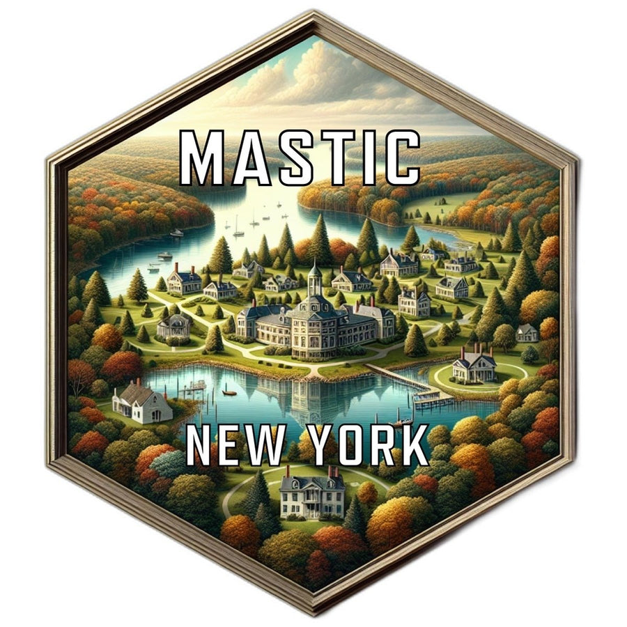 Mastic York Souvenir Travel Destination Die Cut Hexagon Fridge Magnet Image 1