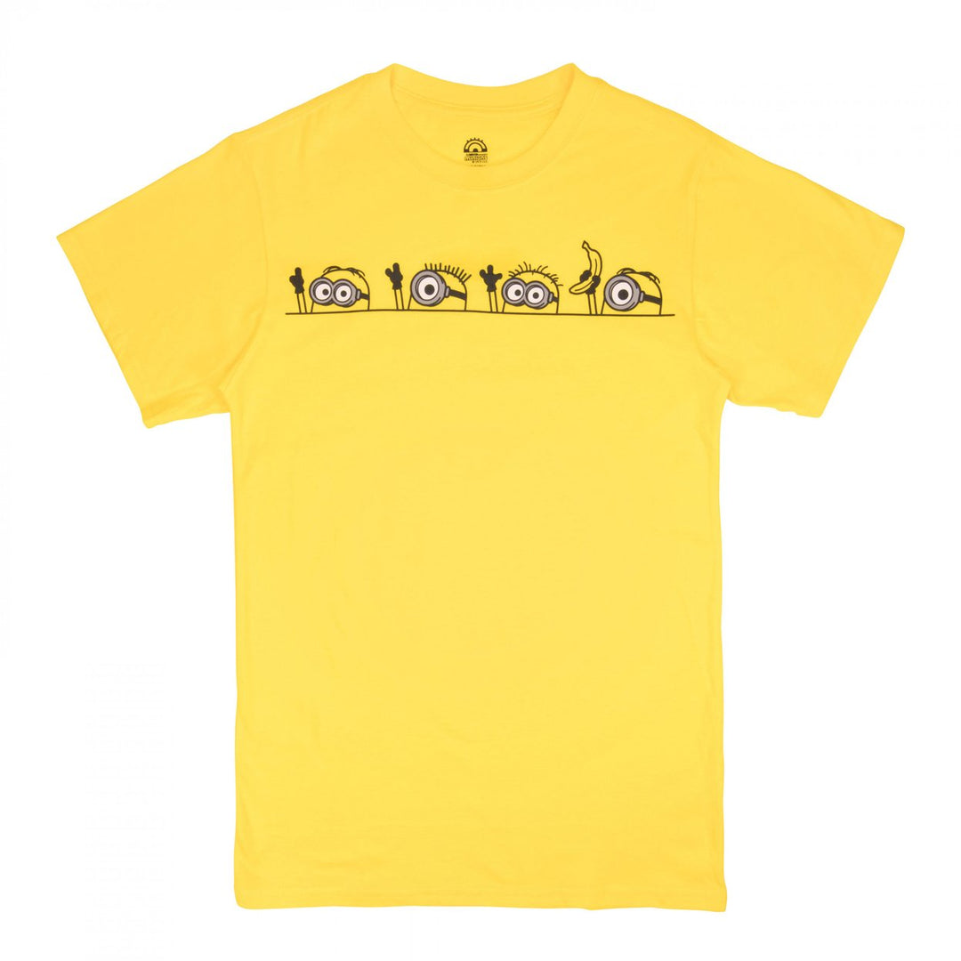 Minions Peeking Out T-Shirt Image 1