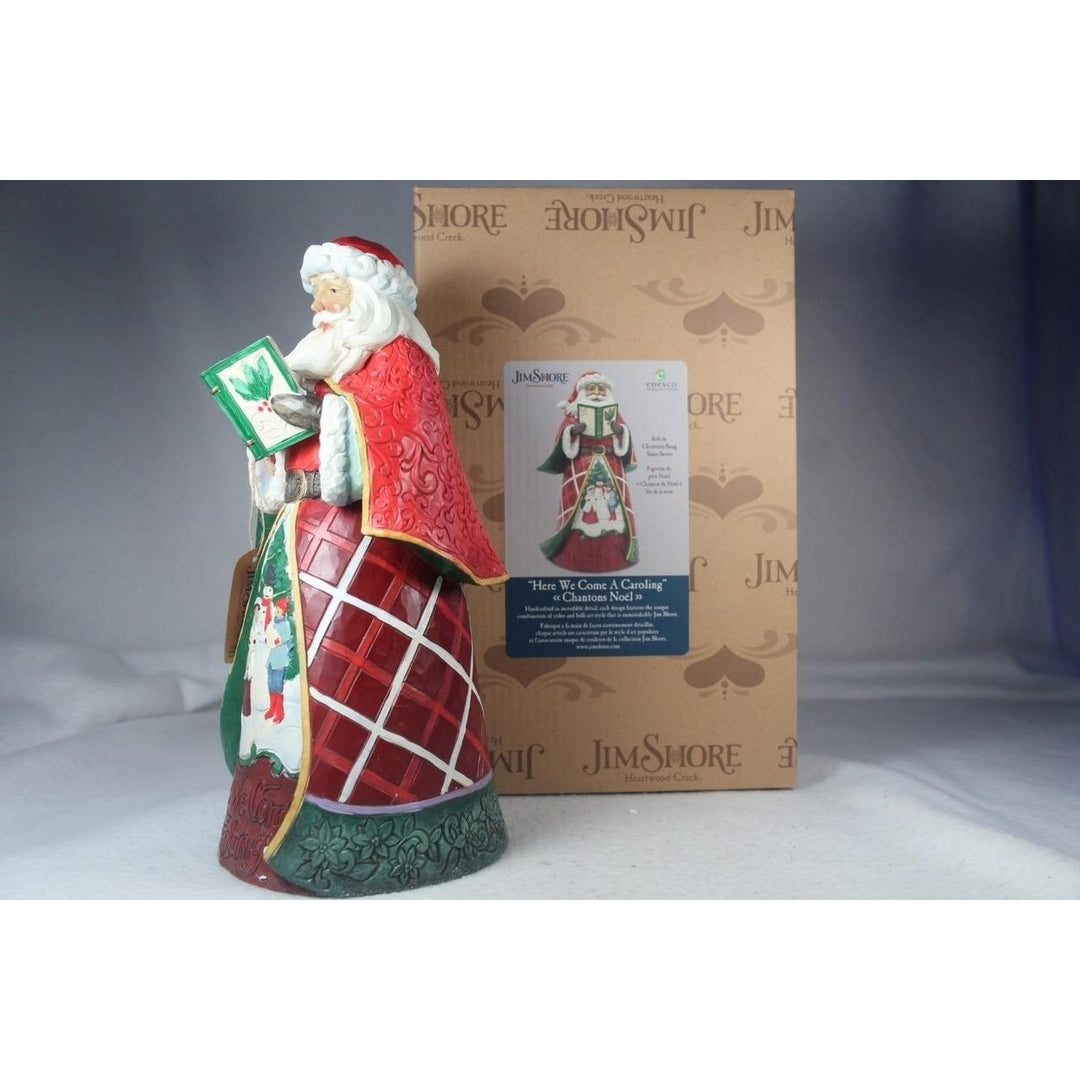 Jim Shore Here We Come A Caroling Santa Figurine 2022 - 6010813 In Box Image 4