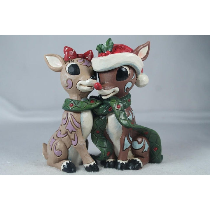 Jim Shore Rudolph and Clarice Together w/Scarf Figurine 2022 -6010716 In Box Image 1