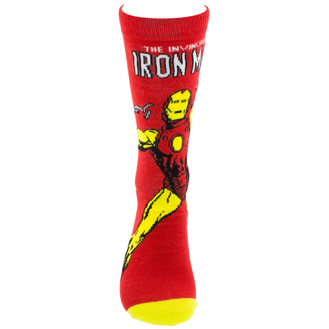 Iron Man Retro Character Cover Crew Socks Image 3