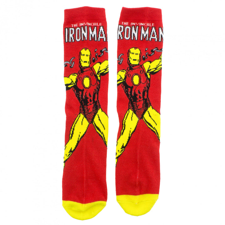 Iron Man Retro Character Cover Crew Socks Image 4