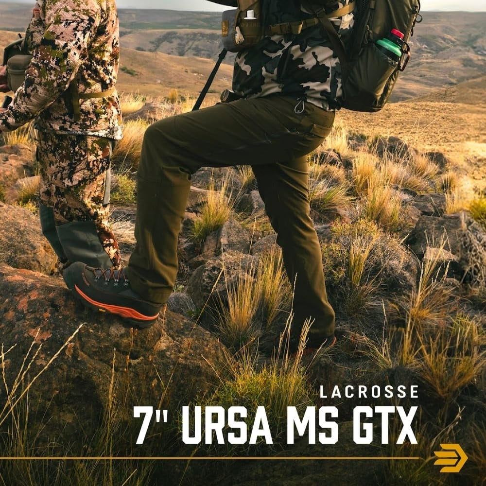 LaCrosse Mens 7" Ursa MS GORE-TEX Waterproof Hiking Boot Gunmetal/Orange - 533610 GUNMETAL/ORANGE Image 1