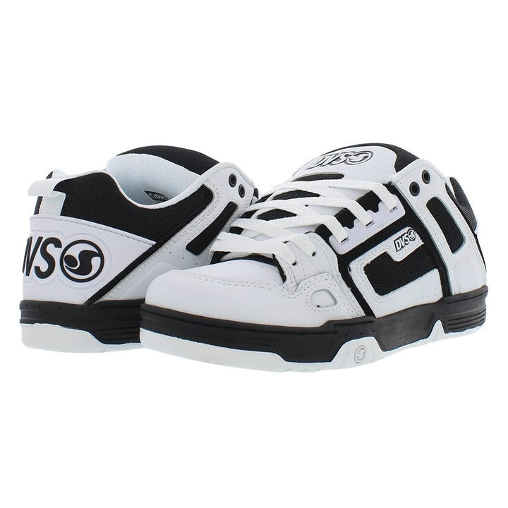 DVS Mens Comanche Skateboarding Shoe 7.5 WHITE/BLACK/WHITE Image 4