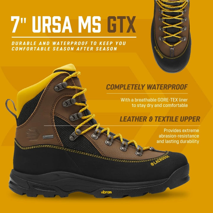 LaCrosse Mens 7" Ursa MS GORE-TEX Waterproof Hiking Boot Brown/Gold - 533611 BROWN/GOLD Image 3