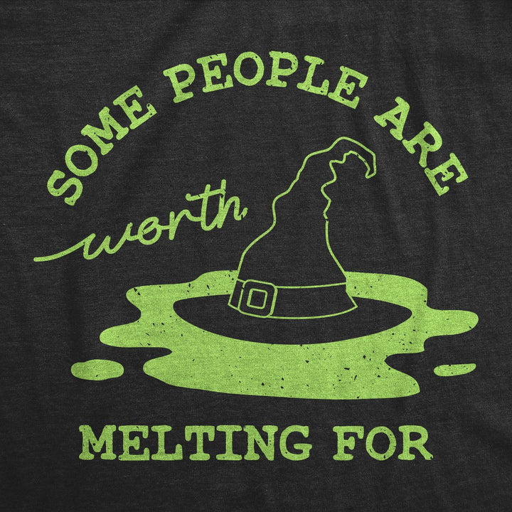 Womens Some People are Worth Melting For T Shirt Funny Halloween Shirt Witchy Tee for Ladies Image 2