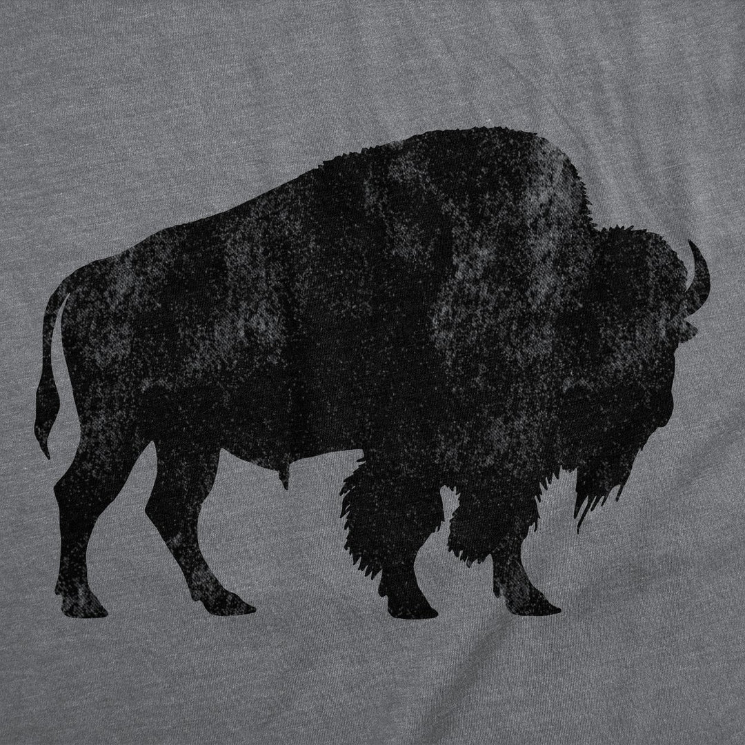 Mens Buffalo Silhouette T Shirt Cool Animal Tee with Standing Buffalo Print for Guys Image 2