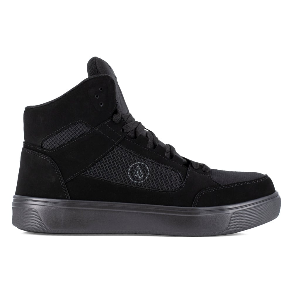 VOLCOM WORKWEAR Mens Evolve Skate Inspired Composite Toe EH High Top Work Shoe Triple Black - VM30244 TRIPLE BLACK Image 2