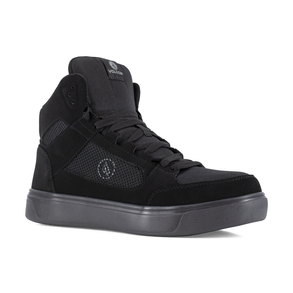 VOLCOM WORKWEAR Womens Evolve Skate Inspired Composite Toe EH High Top Work Shoe Triple Black - VM30244F TRIPLE BLACK Image 1