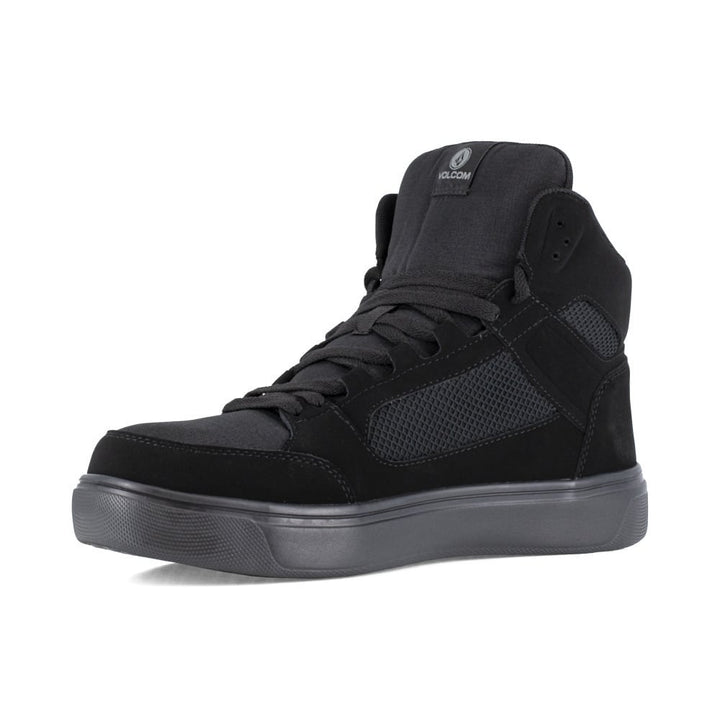 VOLCOM WORKWEAR Mens Evolve Skate Inspired Composite Toe EH High Top Work Shoe Triple Black - VM30244 TRIPLE BLACK Image 3