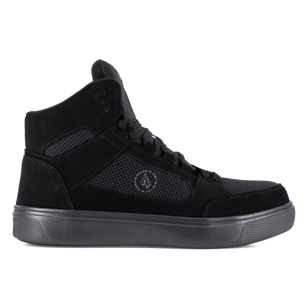 VOLCOM WORKWEAR Womens Evolve Skate Inspired Composite Toe EH High Top Work Shoe Triple Black - VM30244F TRIPLE BLACK Image 2