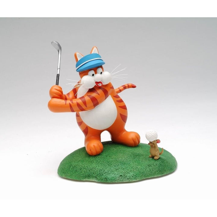 Cat and Mouse Playing Golf Figurine  Golfer Gift Golf Decor Image 3