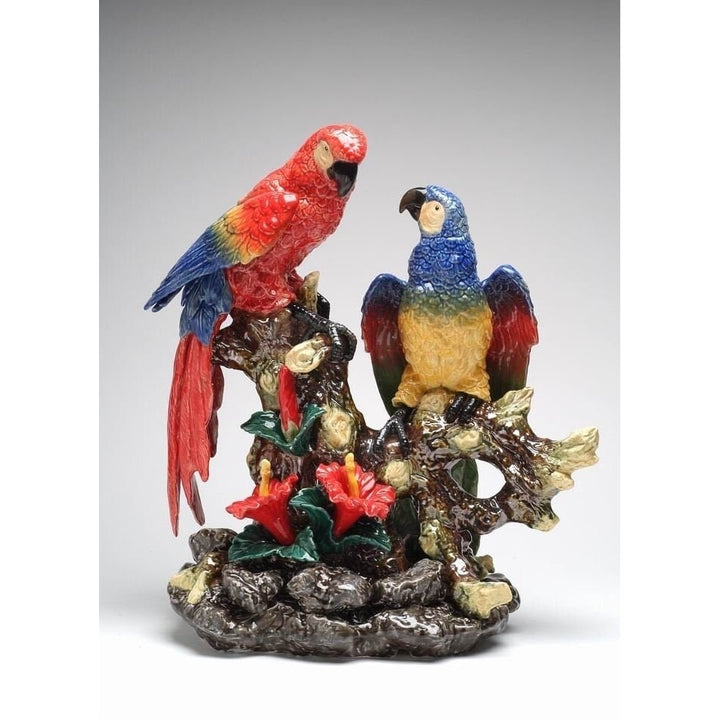 Ceramic Parrot Birds Statue Bird Watcher Gift Centerpiece Decor Image 2