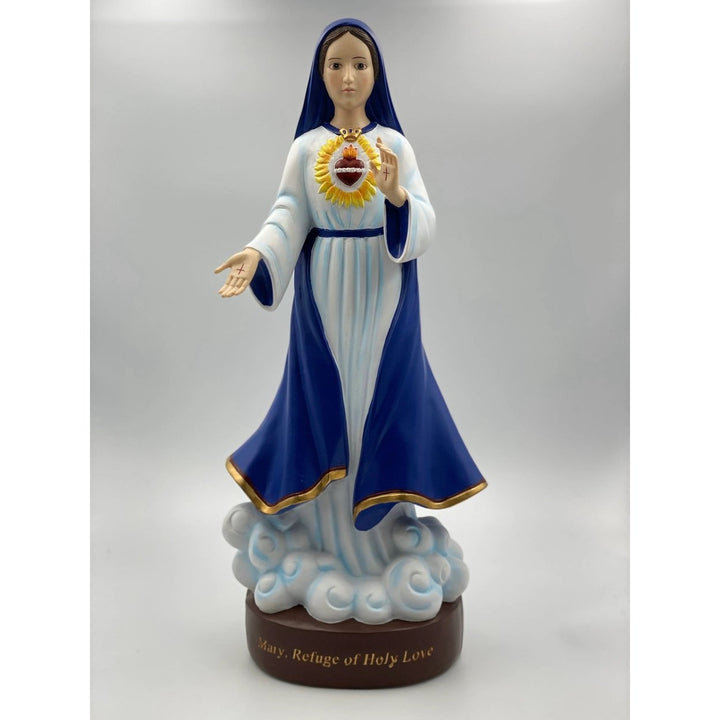 Ceramic Mother Mary Statue Refuge of Holy Love Religious Gift or Decor Image 3