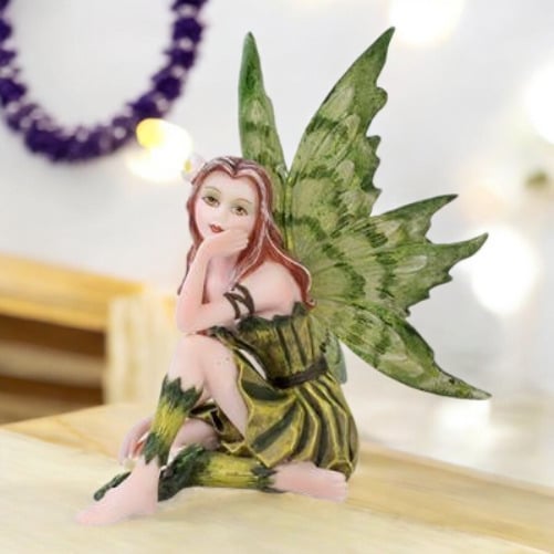 Polyresin Fairy Contemplating Life Figurine Fairy Tale Decor, Image 2