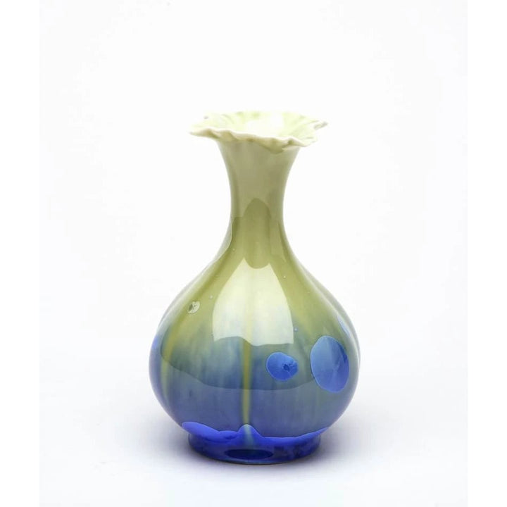 Porcelain Crystallized Glaze Blue and Green Flower Vase , Image 3