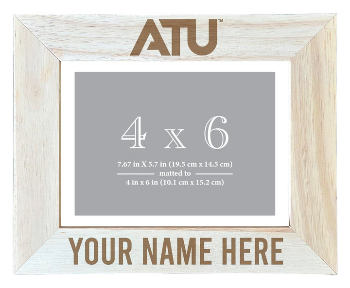 Arkansas Tech University Customizable Wooden Photo Frame Matted 4"x 6" Officially Licensed Collegiate Product Image 1