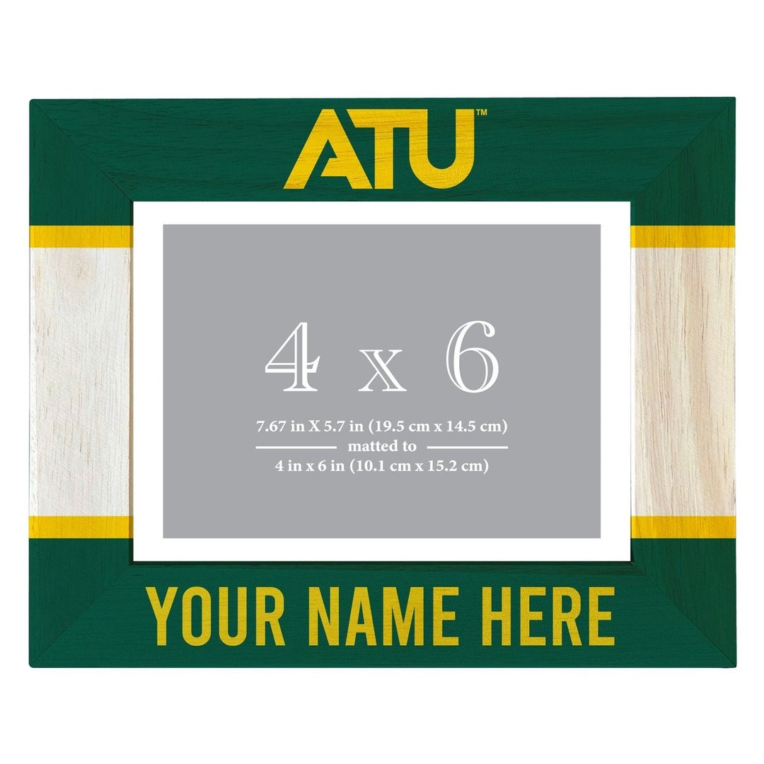 Arkansas Tech University Customizable Wooden Photo Frame Matted 4"x 6" Officially Licensed Collegiate Product Image 2