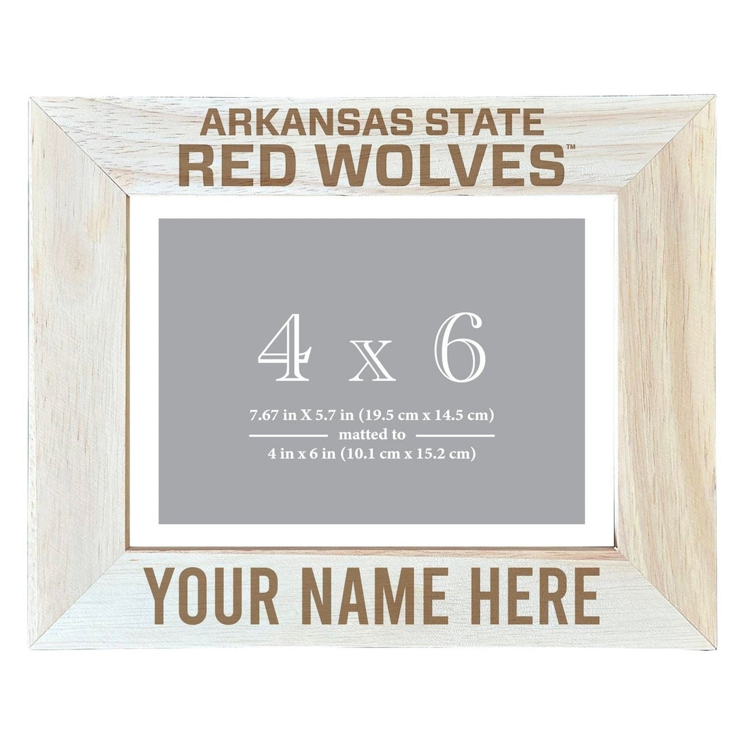 Arkansas State Customizable Wooden Photo Frame Matted 4"x 6" Officially Licensed Collegiate Product Image 2