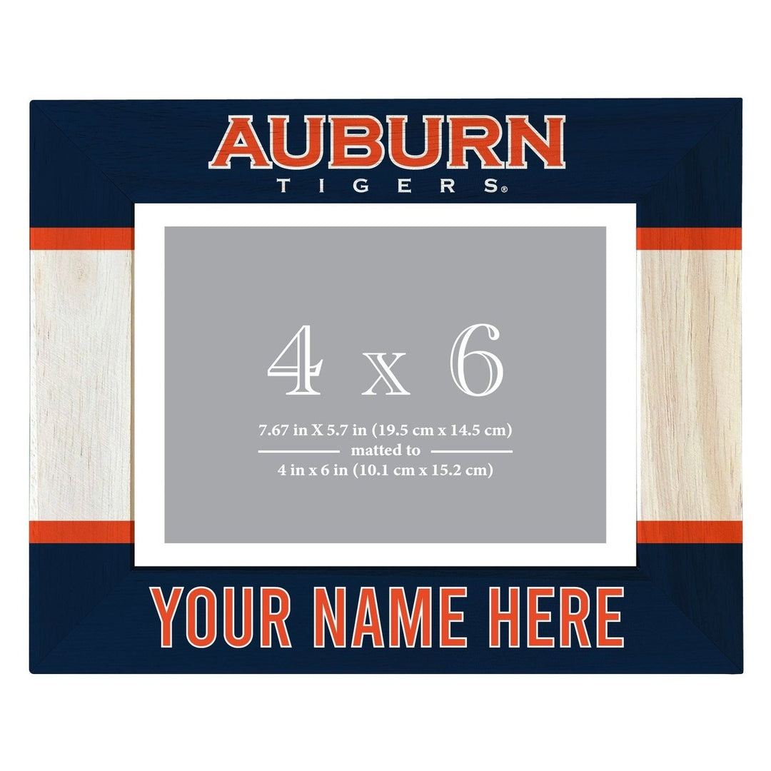 Auburn Tigers Customizable Wooden Photo Frame Matted 4"x 6" Officially Licensed Collegiate Product Image 1