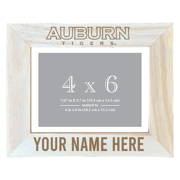 Auburn Tigers Customizable Wooden Photo Frame Matted 4"x 6" Officially Licensed Collegiate Product Image 1