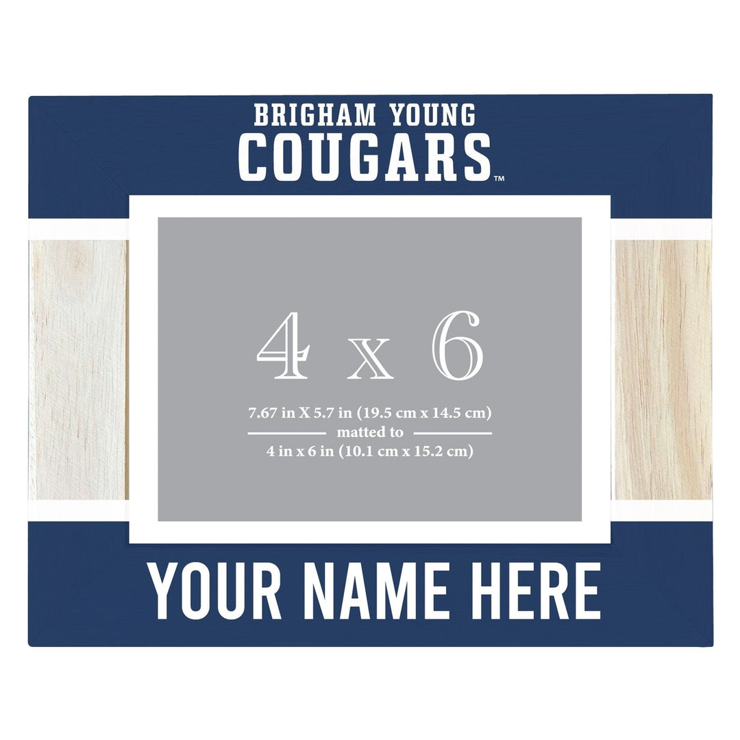 Brigham Young Cougars Customizable Wooden Photo Frame Matted 4"x 6" Officially Licensed Collegiate Product Image 2