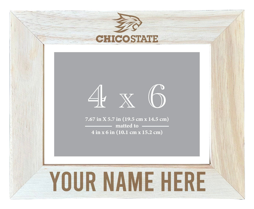 California State University Chico Customizable Wooden Photo Frame Matted 4"x 6" Officially Licensed Collegiate Product Image 1