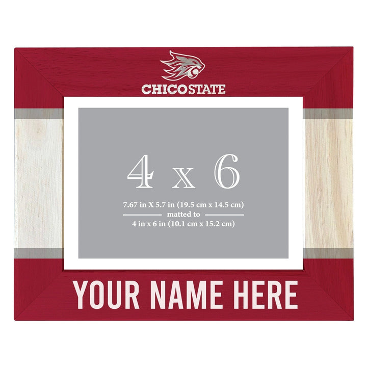 California State University Chico Customizable Wooden Photo Frame Matted 4"x 6" Officially Licensed Collegiate Product Image 2