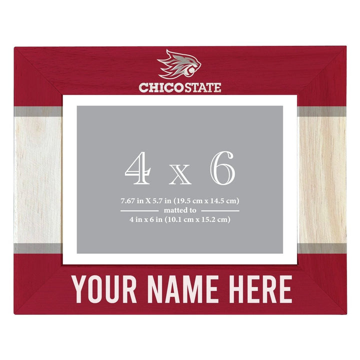 California State University Chico Customizable Wooden Photo Frame Matted 4"x 6" Officially Licensed Collegiate Product Image 1