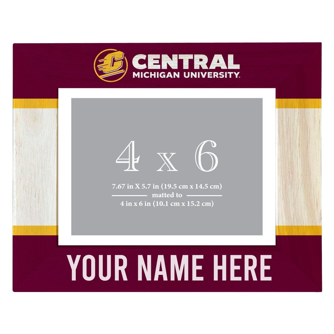 Central Michigan University Customizable Wooden Photo Frame Matted 4"x 6" Officially Licensed Collegiate Product Image 1