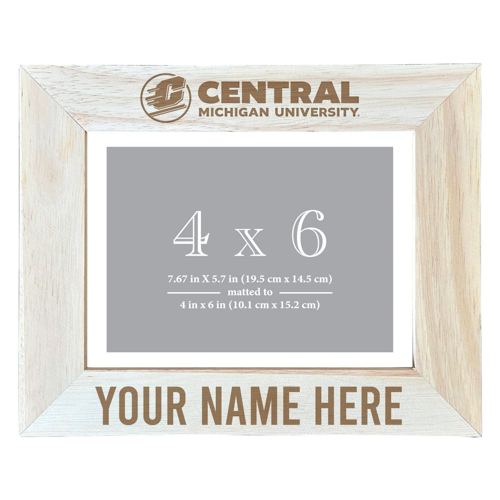 Central Michigan University Customizable Wooden Photo Frame Matted 4"x 6" Officially Licensed Collegiate Product Image 2