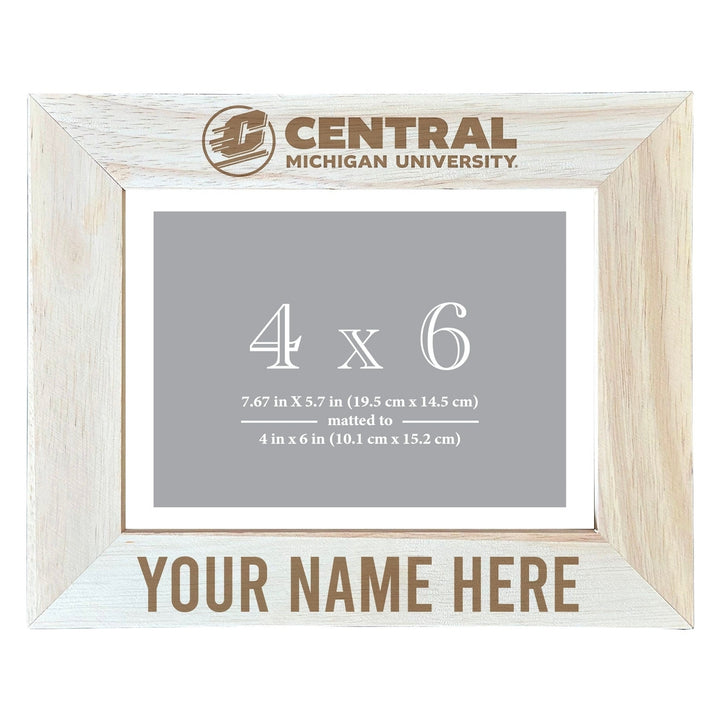 Central Michigan University Customizable Wooden Photo Frame Matted 4"x 6" Officially Licensed Collegiate Product Image 2