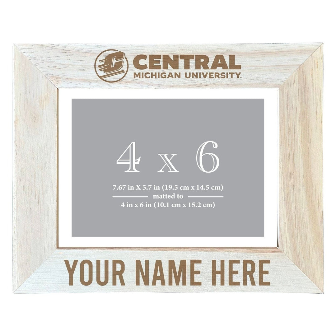 Central Michigan University Customizable Wooden Photo Frame Matted 4"x 6" Officially Licensed Collegiate Product Image 1