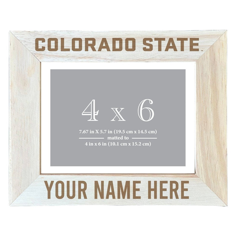 Colorado State Rams Customizable Wooden Photo Frame Matted 4"x 6" Officially Licensed Collegiate Product Image 1