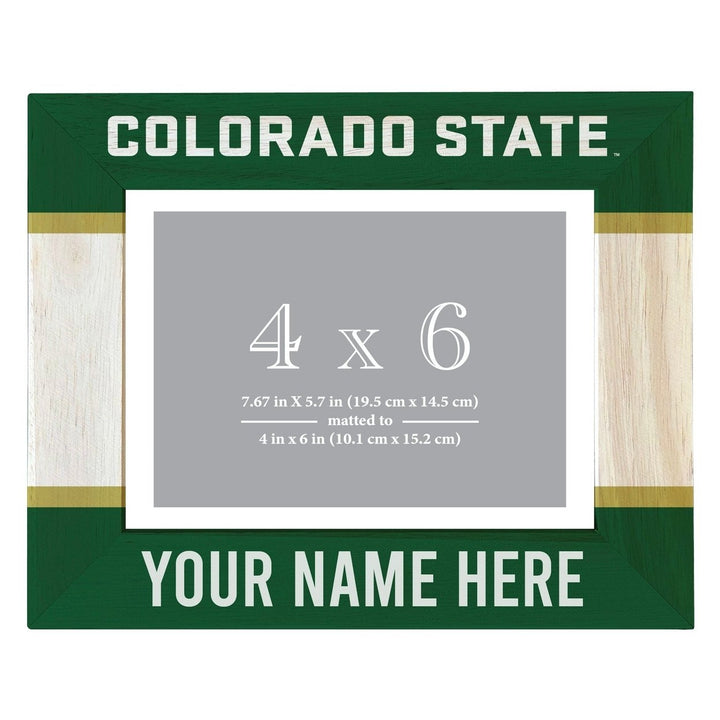 Colorado State Rams Customizable Wooden Photo Frame Matted 4"x 6" Officially Licensed Collegiate Product Image 2