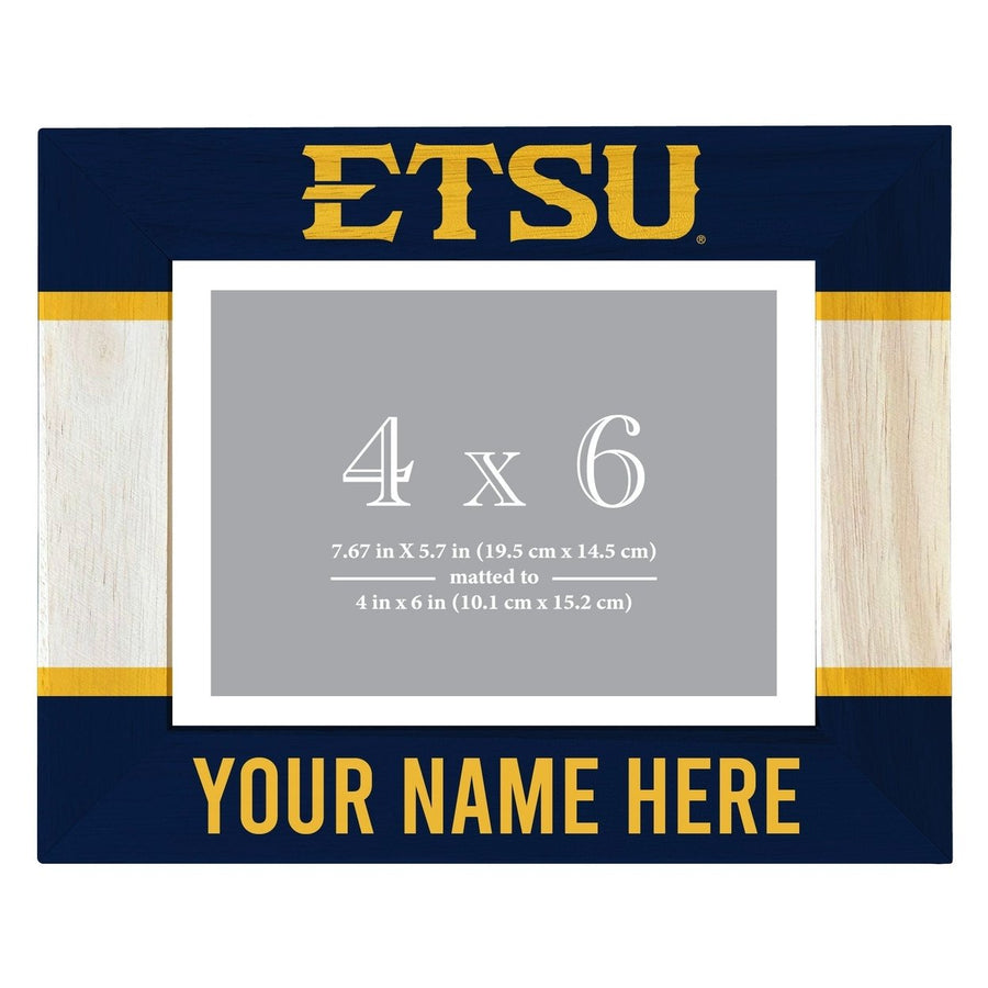 East Tennessee State University Customizable Wooden Photo Frame Matted 4"x 6" Officially Licensed Collegiate Product Image 1