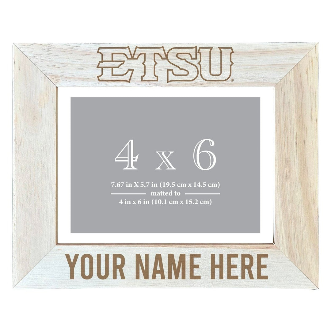 East Tennessee State University Customizable Wooden Photo Frame Matted 4"x 6" Officially Licensed Collegiate Product Image 2