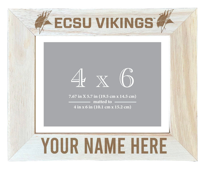 Elizabeth City State University Customizable Wooden Photo Frame Matted 4"x 6" Officially Licensed Collegiate Product Image 1