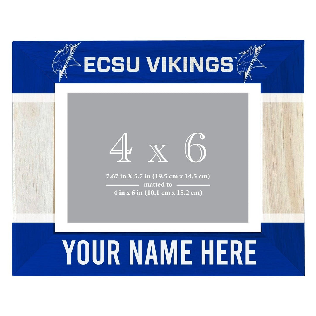 Elizabeth City State University Customizable Wooden Photo Frame Matted 4"x 6" Officially Licensed Collegiate Product Image 2