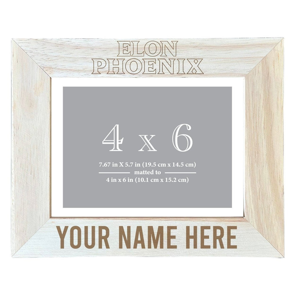 Elon University Customizable Wooden Photo Frame Matted 4"x 6" Officially Licensed Collegiate Product Image 2