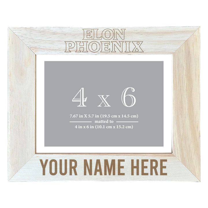 Elon University Customizable Wooden Photo Frame Matted 4"x 6" Officially Licensed Collegiate Product Image 1