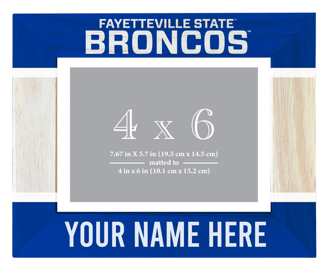 Fayetteville State University Customizable Wooden Photo Frame Matted 4"x 6" Officially Licensed Collegiate Product Image 1